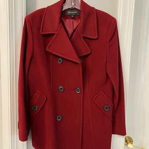 Jones New York Women's Red Peacoat
